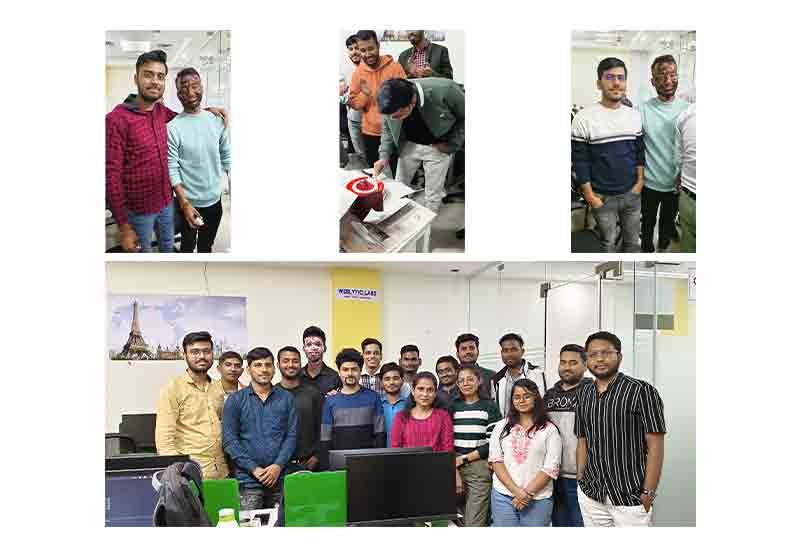 Weblytic Labs team smiling together at a team celebration